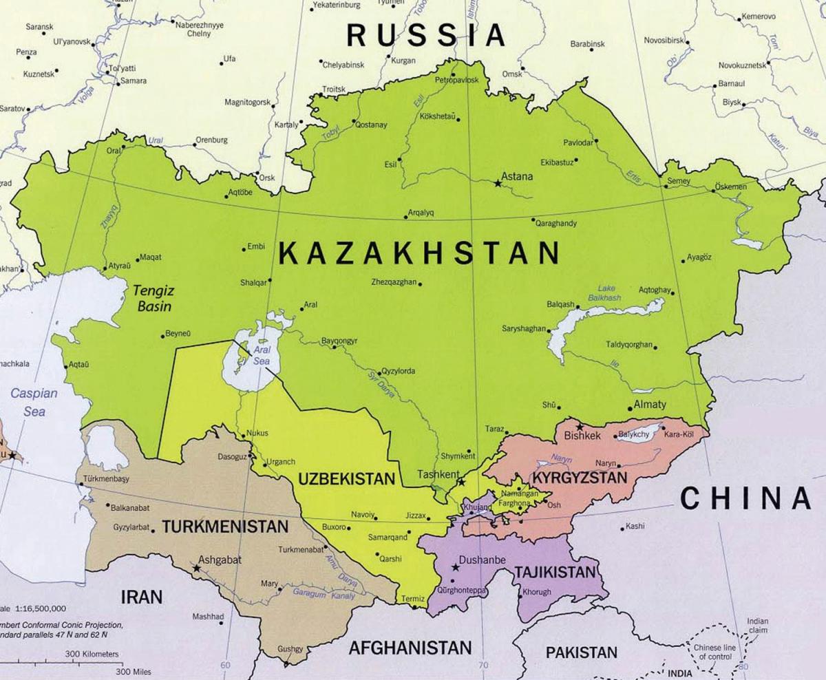 карта на Margreta Казахстан