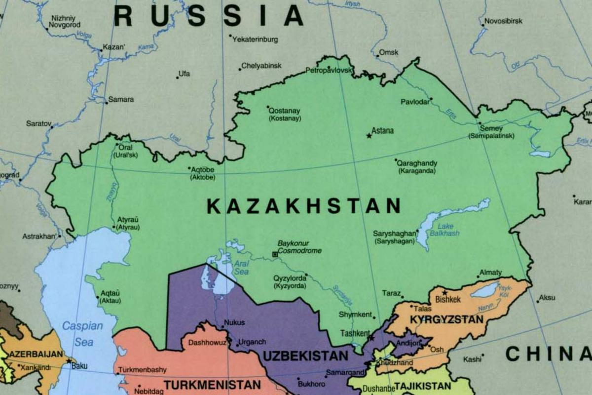 на картата Алмати, Казахстан