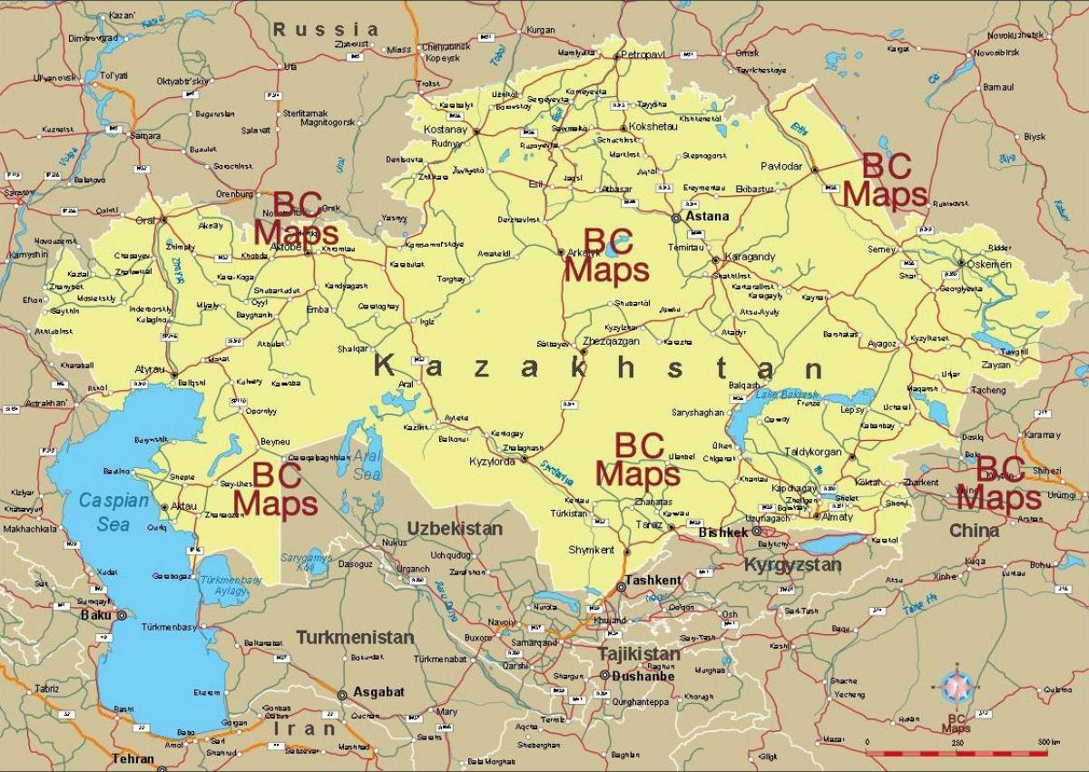Казахстан картата на града 