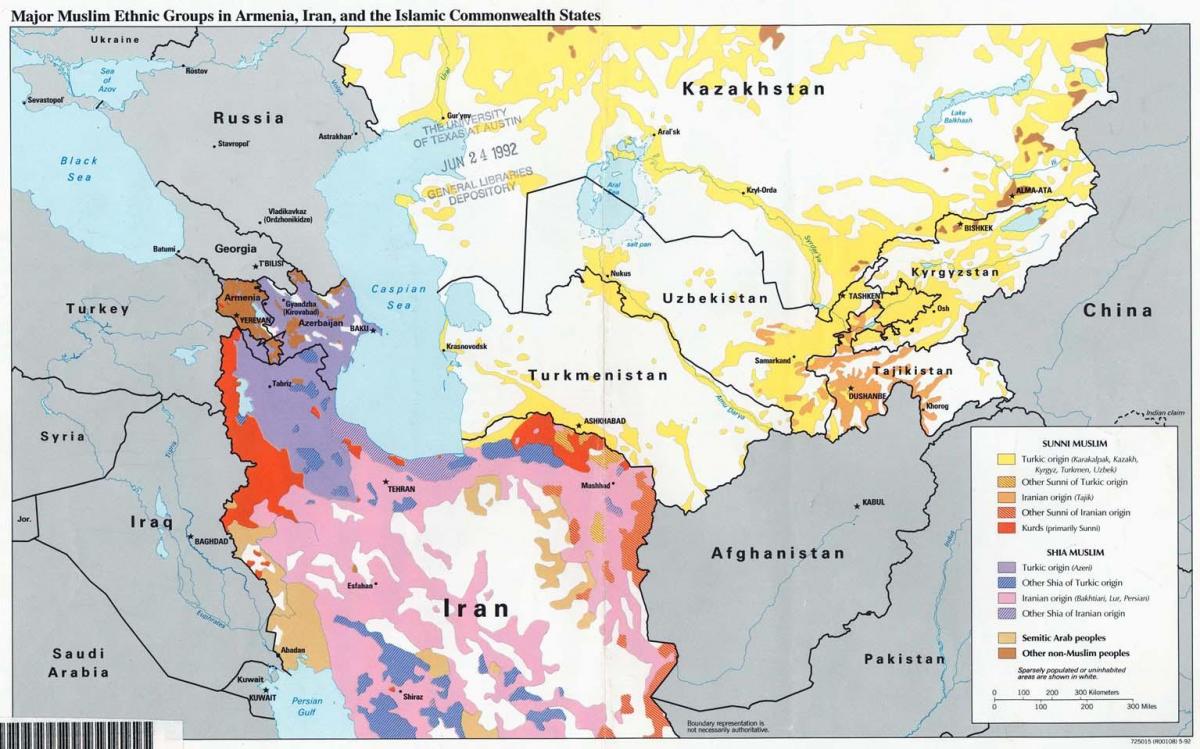 карта на Казахстан религия