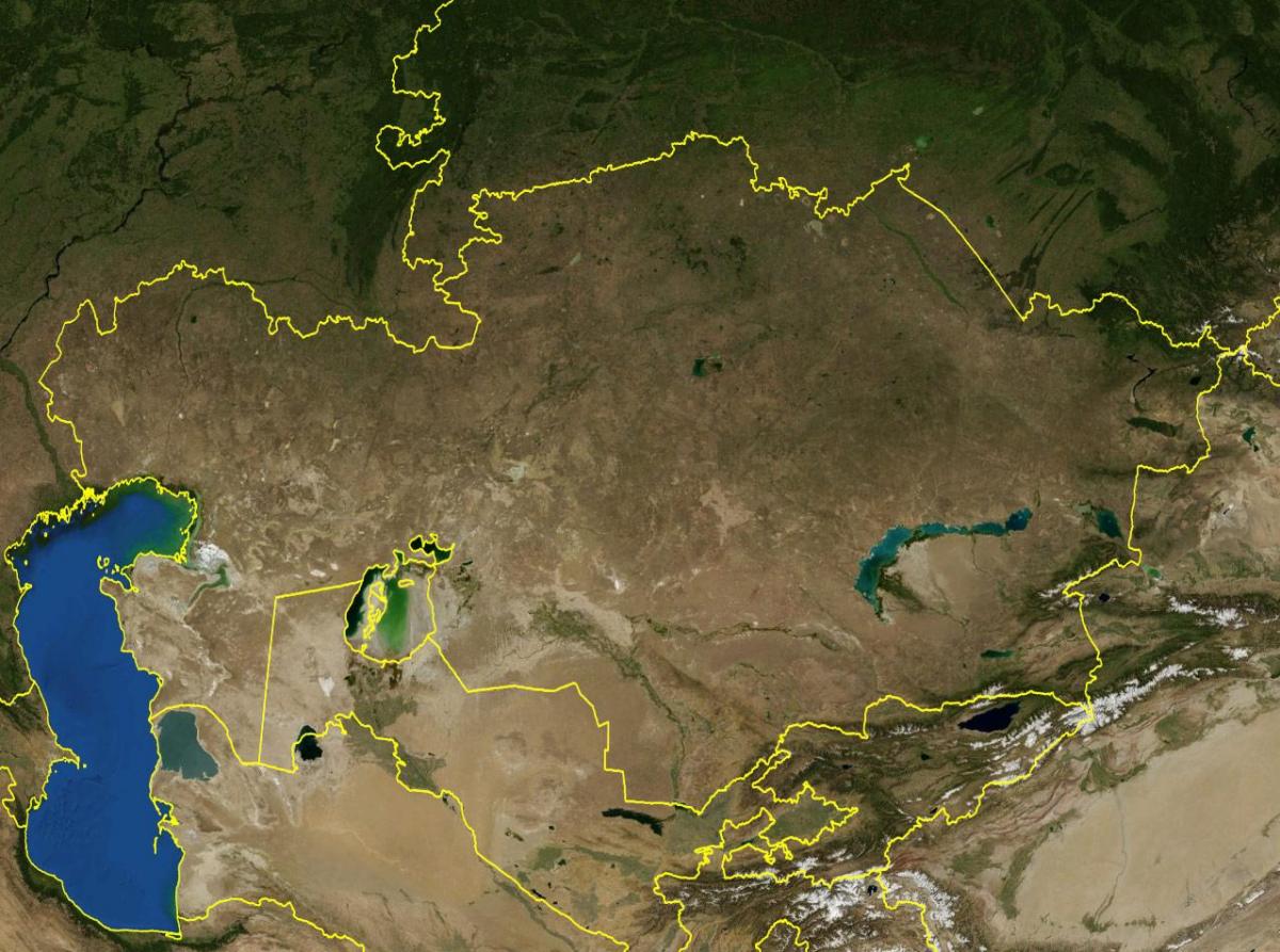 карта на Казахстан топографски