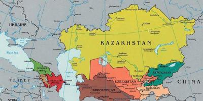 Карта на Казахстан съседните страни