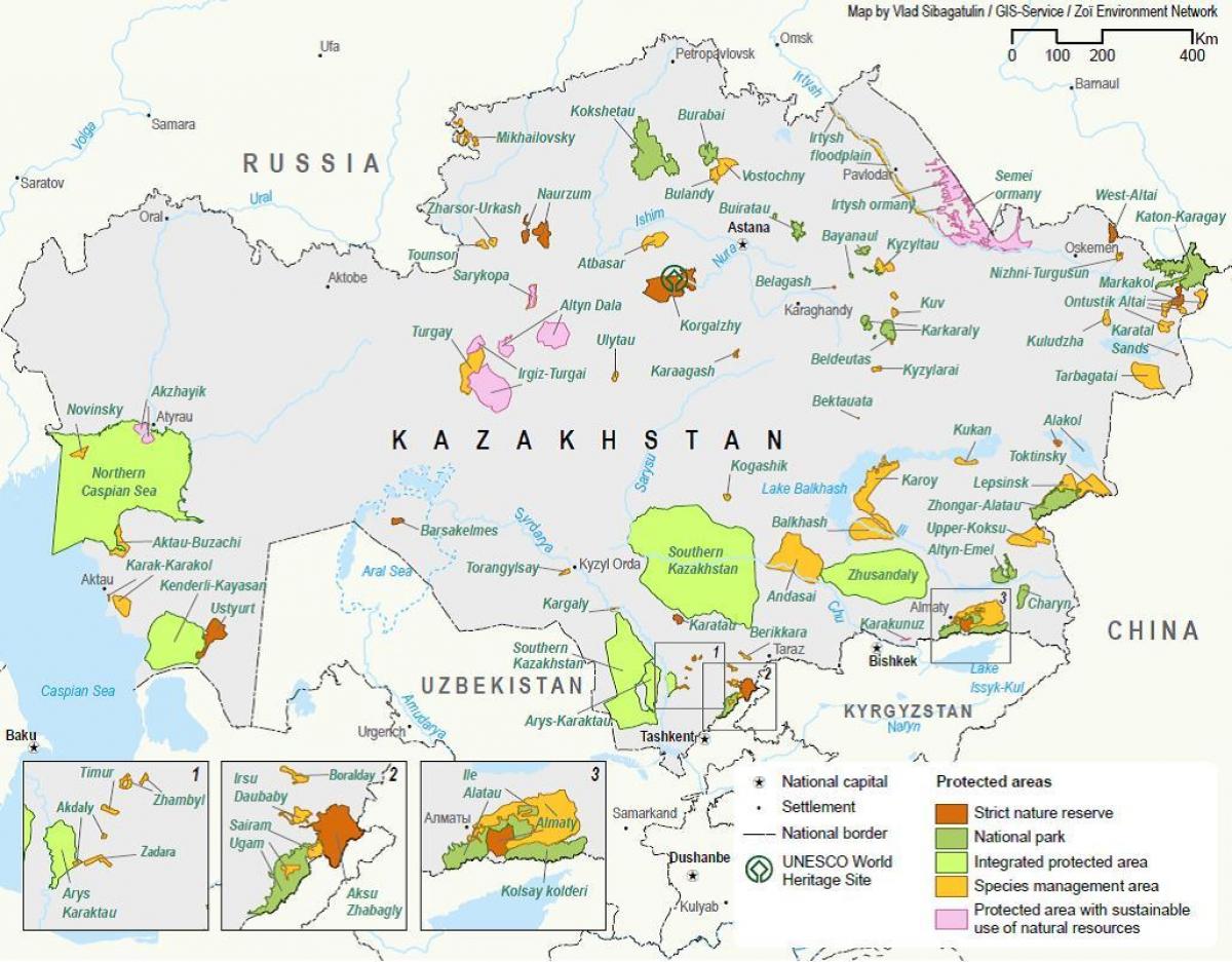 карта на Казахстан природни ресурси