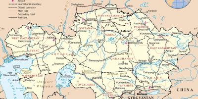 Карта на Казахстан политически