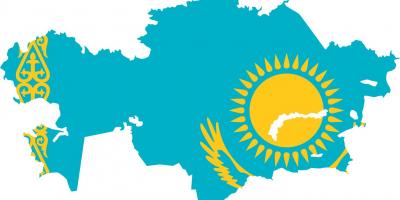 Карта на Казахстан флаг